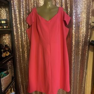 Eliza J Hot Pink/Fuchsia Off the Shoulder Dress - Plus size